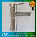 Robinet de salle de bain en laiton Design Ovs, nickel brossé